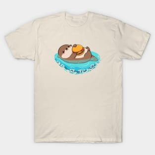 Otter enjoys a tasty burger and good vibes T-Shirt